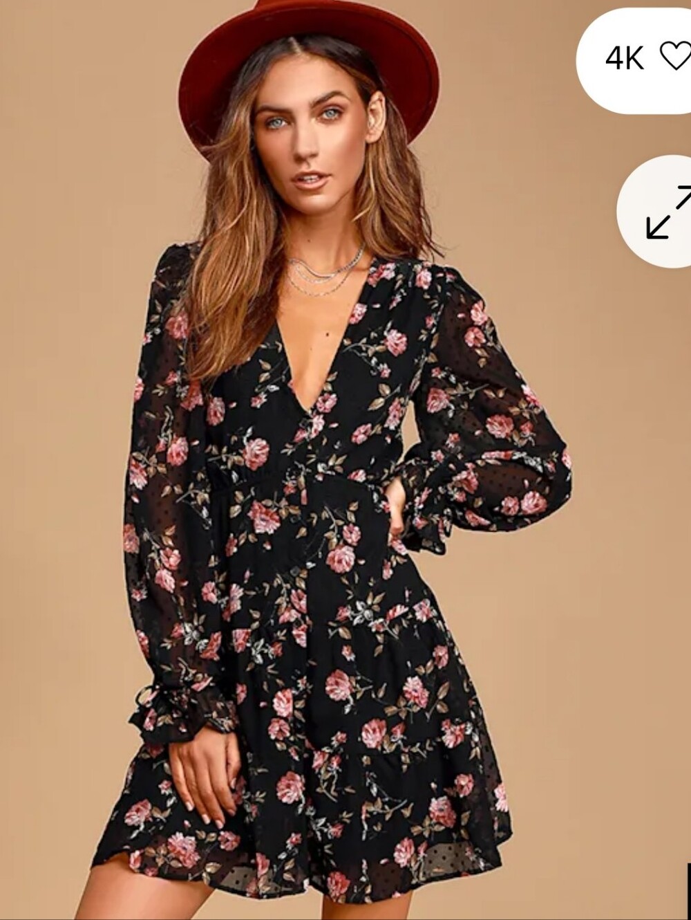 Lulus Floral Polka Dot Dress - Medium- NWOT